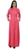 Bimba Women's Long Sleeve Maxi Mandarin Collar Plain Jilbab Dress With