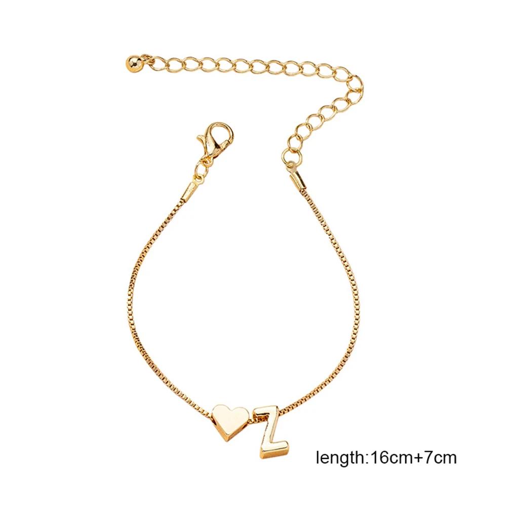 Simple Fashion Love Letter Bracelet Retro Adjustable Alloy Letter Bracelet Women Hand Jewelry Accessory