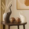 Home Décor Elefantenfamilie Keramikfiguren mit mattem Finish - (4-teiliges Set, Mattbraun)