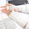 Fingerlose Handschuhe aus Strickwolle im koreanischen Stil für Herren und Damen – kurze Twist-Mode für Herbst/Winter