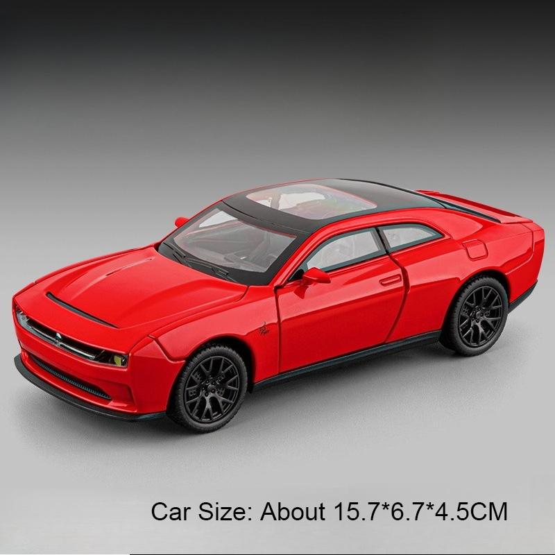 1:32 Challenger SRT Hellcat Police Car Model Toy Pull Back Sound Light Doors Opened Vehicle Models for Boys Collection Gifts