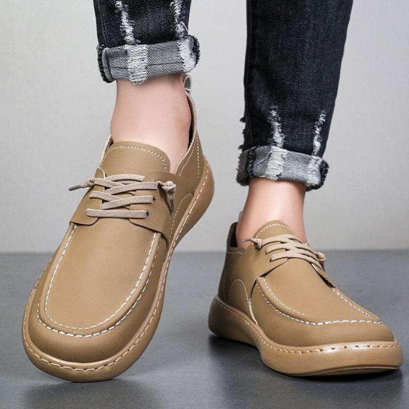 39-46 Size Men's Casual Shoes Luxury White All-match Vulcanized Shoes Trendy Comfortable Soft Leather Soft Sole Sneakers 2025