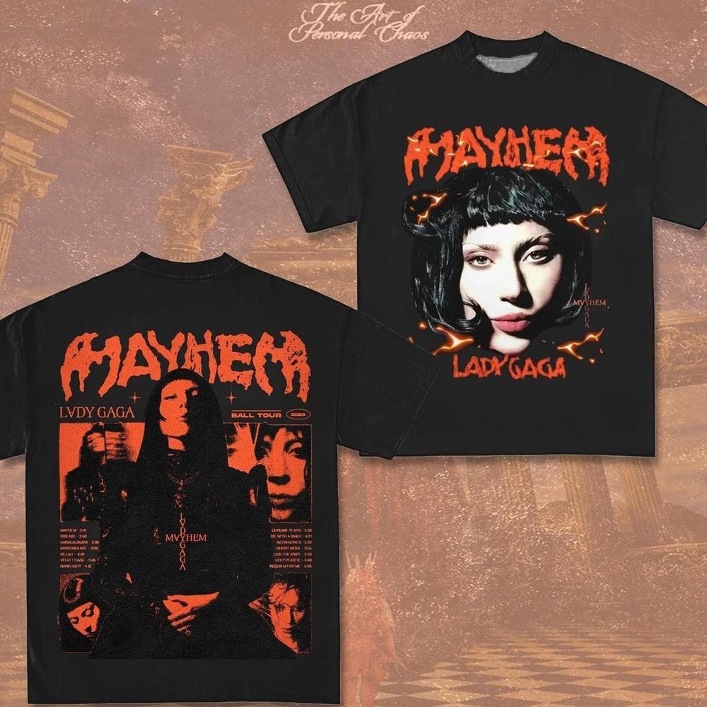 HOT NEW Lady Gaga Mayhem Shirt, Lady Gaga The Mayhem Ball Tour 2025 T Shirt Unisex T-Shirt XXL
