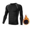 Mallas y camiseta de manga larga con forro polar para hombre: alta elasticidad, secado rápido para entrenamiento de baloncesto y fútbol.
