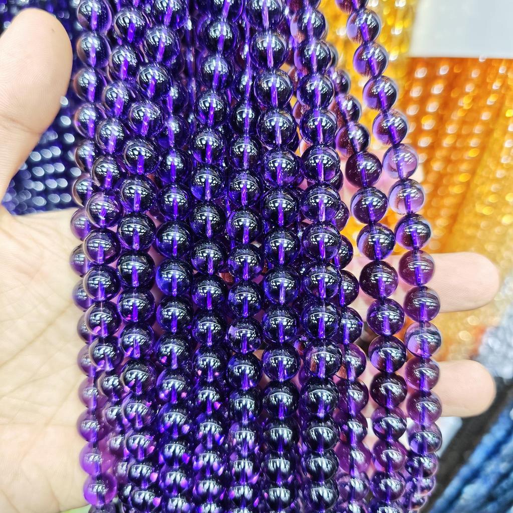 Purple Series Amethyst & Super Seven Crystal Beads: Round, Natural Stone, DIY Jewelry Accessories