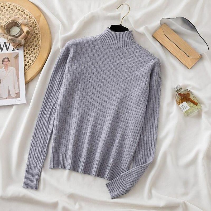 2023 Autumn Fashion Turtleneck Sweater Women Winter Loose Long-sleeved Jumpers Tops Women Bottoming Warm Knitwears 28730