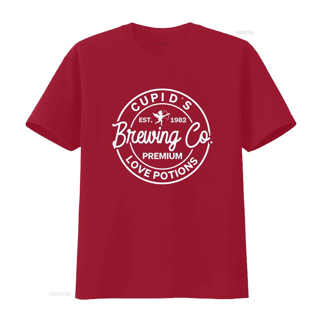 Cupid's Brewing Co Valentine's Day T Shirt Cupid for Women Valentine vintage Washed Versatile Slightly Casual Soft