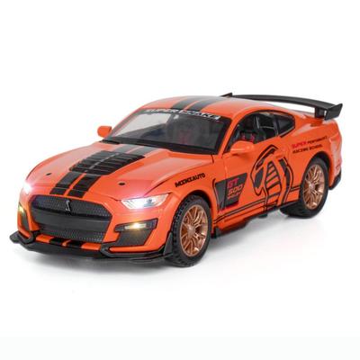 1:Ford Mustang Shelby GT500 im Maßstab 32: Legierungs-Druckguss-Modellauto zum Zurückziehen mit Sound und Licht, Mini-Simulationsfahrzeuge, Spielzeug für Kinder und Jugendliche