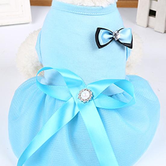 Summer Bowknot Design Party Wedding Dog Puppy Princess Dress Pet Skirt Costume