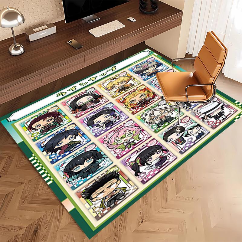 1pc Demon Slayer Characters1 Print Area Rug - Soft, Washable Non-Slip Indoor Mat, Living Room, Home Office Decorative Rug,Office Decorative