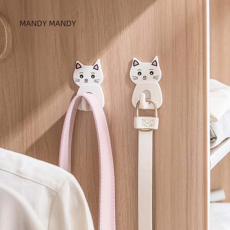 Eco-friendly Cat Cartoon Seamless Sticky Hook for Kitchen & Bedroom