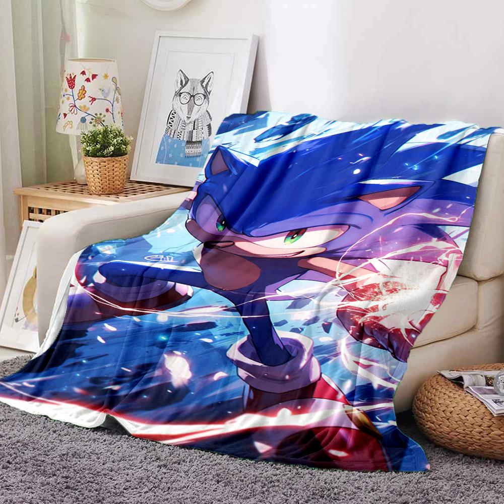 1Pc Sonic Adventure Team Sonic Blanket For Couch Bed Plush Cozy Fuzzy Blanket Super Soft Warm Blankets For Fall And Winter 0918237