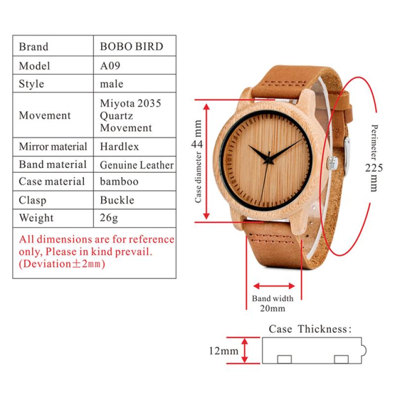 BOBO BIRD Orologio al quarzo in legno di bambù per orologi da polso da uomo e da donna Dropshipping personalizzato delle migliori marche  1511
