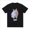 Cat Saying Huh_ Funny Meme T-shirt Men Women Breathable Short Sleeve Oversized T Shirts Fashion Harajuku Tee Shirt