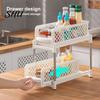Double-layer Bathroom Organizer Sliding Under-sink Storage Rack Double-Layer Design Large Capacity Kitchen Shelf Strong Load-bearing Easy Assembly