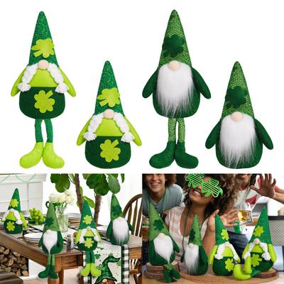 Patricks Day Dwarf Figurines Ornament Plush Dwarf Irish Festival Decoration for Tiered Tray Living Room Bedroom Garden