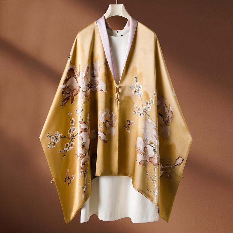HANGSILU Chinese Style Mulberry Silk Scarf & Shawl for Women