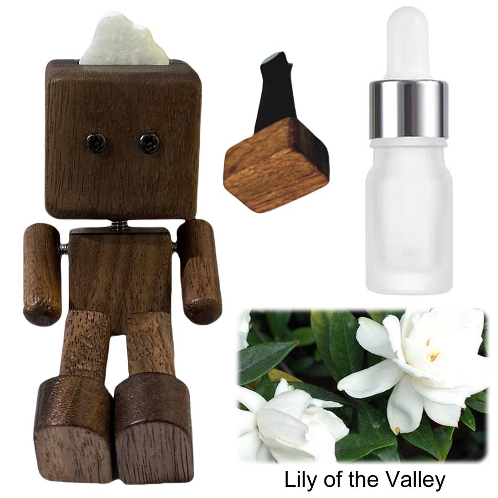 Shaking Wooden Man Fragrance Diffuser Figurine Car Decoration Small Ornaments Leg-swinging Robot Figurine Cute Wood Man Car Goo