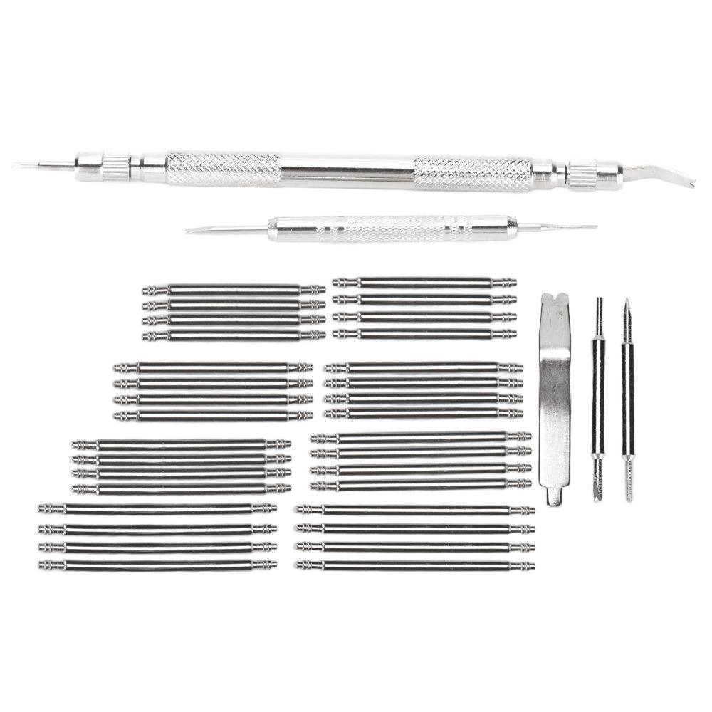 37 Pcs Silver Watch Repair Tool Kit Alloy Spring Bar Tool Set Band Adjustment