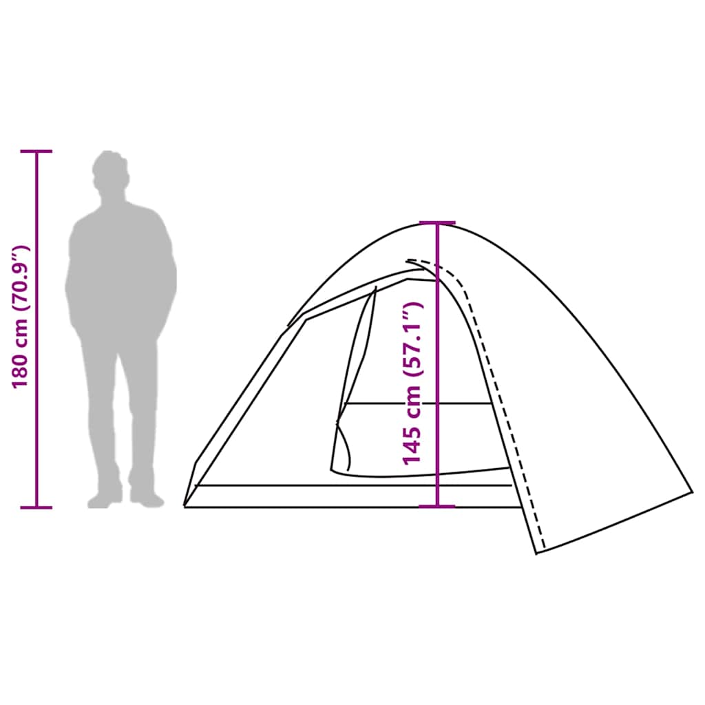 Dome Camping Tent for 4 Persons Olive Green Waterproof