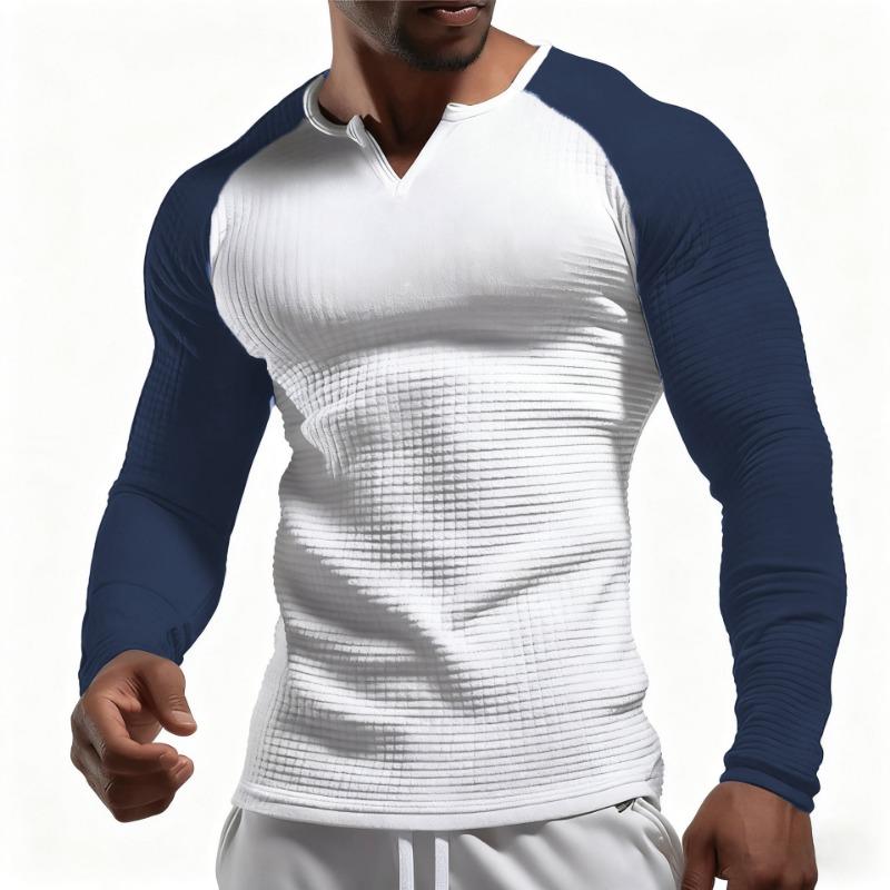 Nouă Tendință Sport și Timp Liber Exterior Culoare Solidă Waffle Slim Bluza de Bază Top Raglan