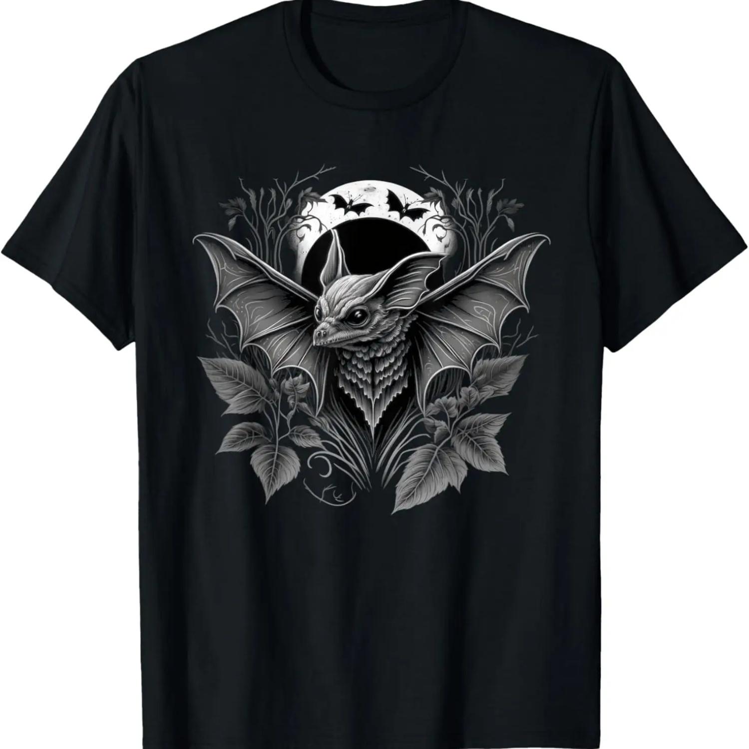 Dark Full Moon Goth Bat T-Shirt S