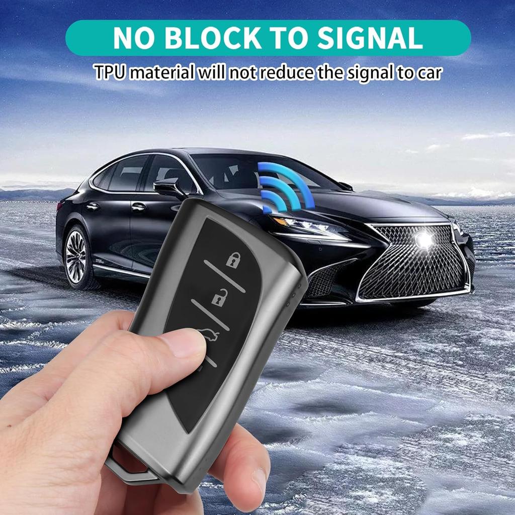 for Lexus Key Fob Cover, Soft TPU Car Key Cover Compatible With 2018-2025 ES250 ES350 GX550 LX600 LS500 LC500h NX300h RX350 RX450h UX200, fit for 4