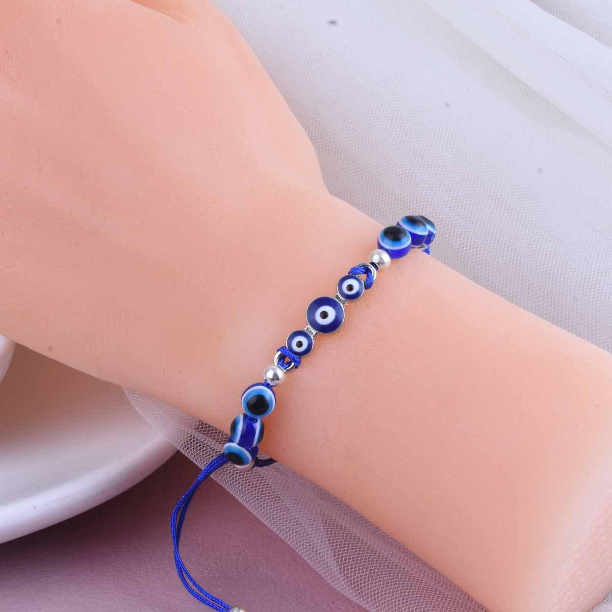 Evil Eye Blue Fish Beaded Amulet Bracelet