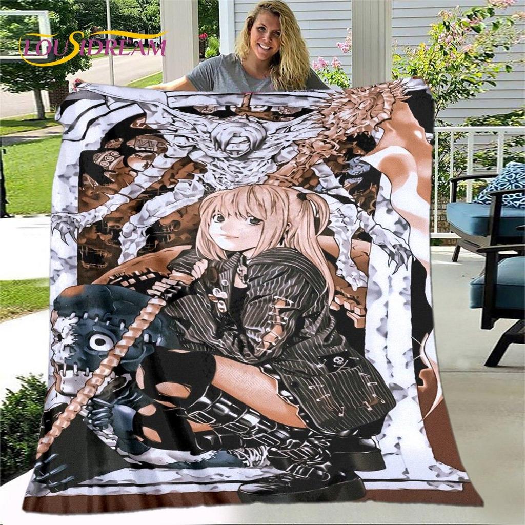 Anime Death Note Skräck Tecknad filt, Flanellfilt Slängfilt, Mjuk varm filt för Vardagsrum Sovrum Sängar Soffgåva