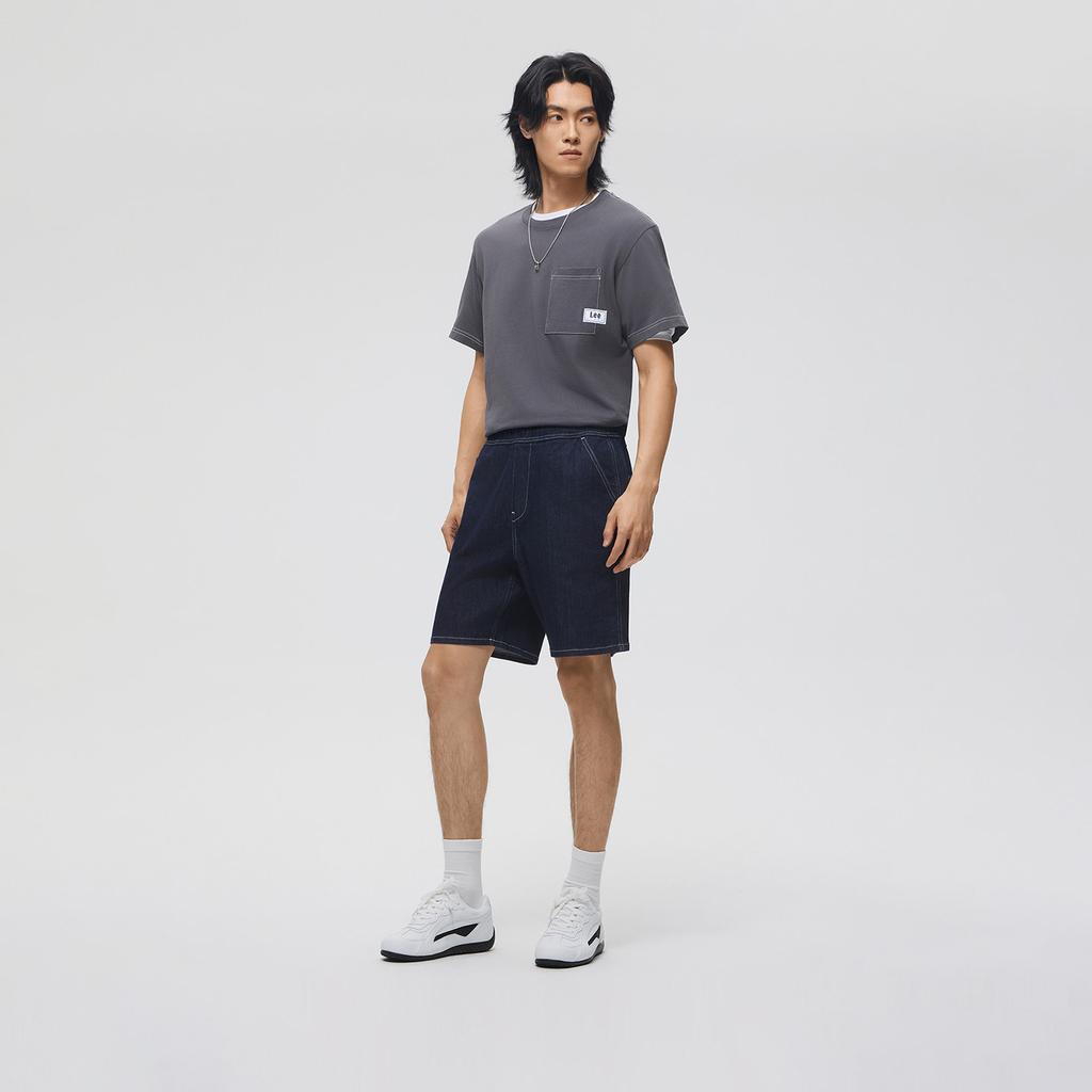 Lee Mall Style SS26 Loose Straight Leg Pocket Design Light Wash Trendy Casual Denim Shorts Men Shorts LMB261908211034898L00
