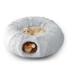Spring Cat Tunnel Bed with Middle Mat Large Playground Toys Soft Plush Material Full Moon Shape Suitable for Small Cats (it Is Recommended To Take