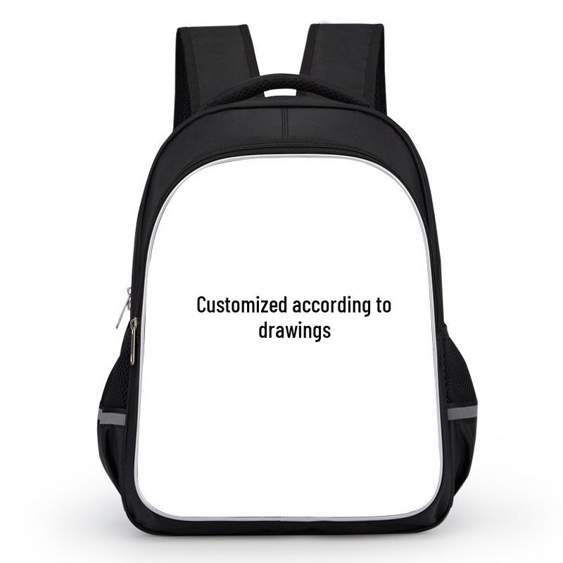 Cross-border Classic Mountains & Seas Stick Figure Kids' Backpack for Grades 1-6 - Load-Reducing Double Shoulder Bag for Boys