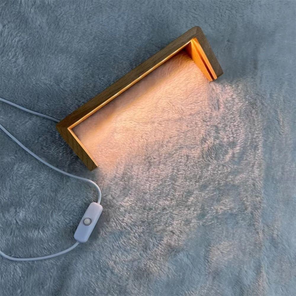 Non-slip Wooden Lighted Base U-Shape Design Acrylic Cards Display Racks  Glass Ornaments