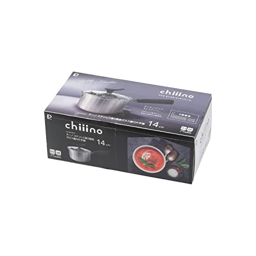 Pearl Metal Chiiino HB-6570 14cm Saucepan with Glass Lid, Induction Compatible, All Heat Sources Compatible, Triple-Layer Bottom, Stainless Steel