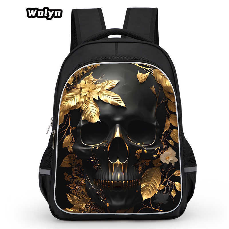 Skull Series Peripheral Animation Printing Backpack Student Bag Support