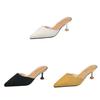 Oneword Flat Sandals For Women With Velvet Upper And Pointed Toe For Summer Casual Wear