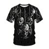 T-Shirt Men Punk Skull Digital 3D Prints Summer Casual Crew Neck Short Sleeves T-Shirt Harajuku Street Men's Clothing