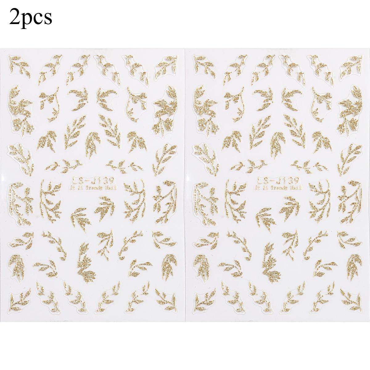 

2 шт. Наклейки для дизайна ногтей с листьями, самоклеящиеся, с осенними листьями, водонепроницаемые, для DIY маникюра, украшение, инструменты для красоты для женщин, девушек
