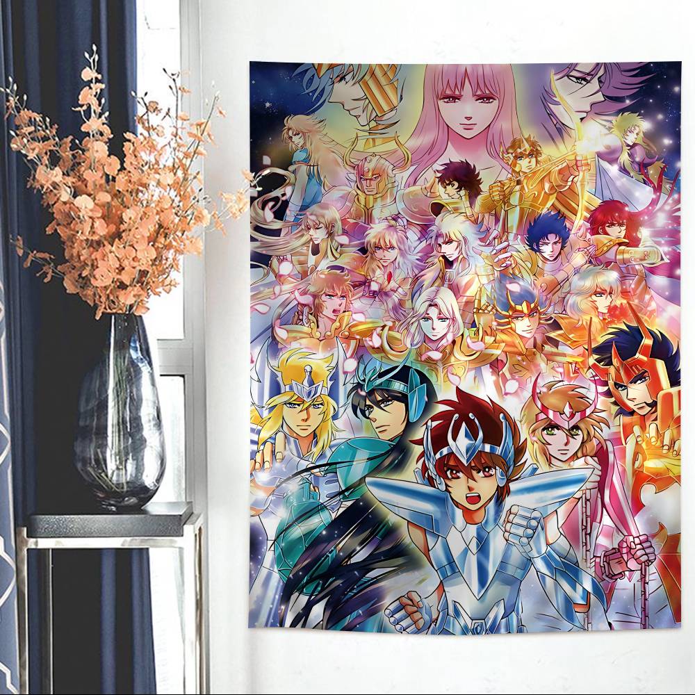 Japanese Hot Anime SSaint Seiya Cartoon Tapestry Art Science Fiction Room Home Decor Wall Hanging Sheets
