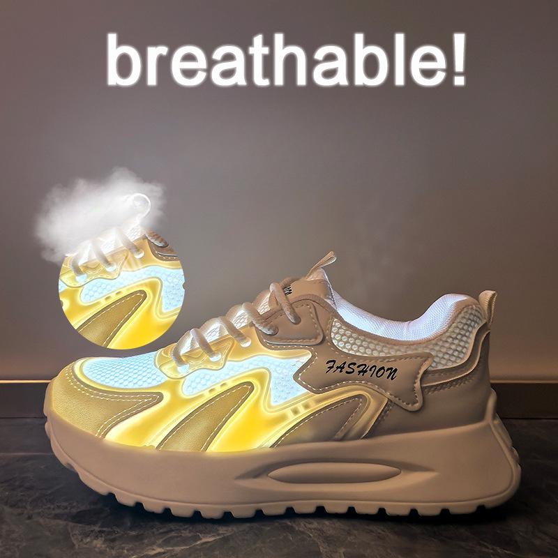 New Dad Shoes for Women In Summer Student Sports and Leisure Mesh Breathable High-rise Street Shot