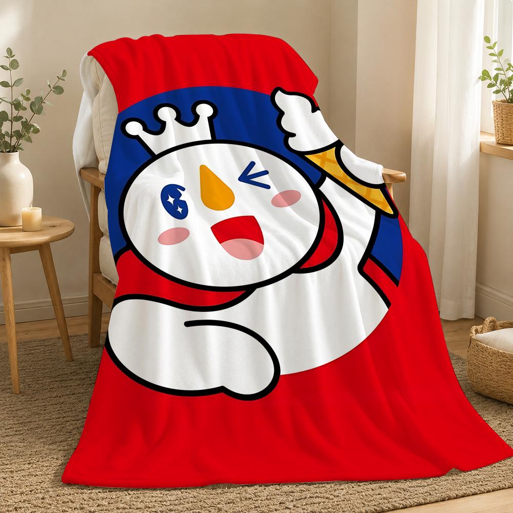 Mixue Ice Cream Tea Fashion Throw 240g flannel blanket, suitable for sofas, beds, offices, exquisite gift blankets 75X95CM