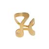 Rust Proof Stainless Steel Big Personal Ring Stylish Creative Minimalist Metal Statement Waterproof Jewelry for Women