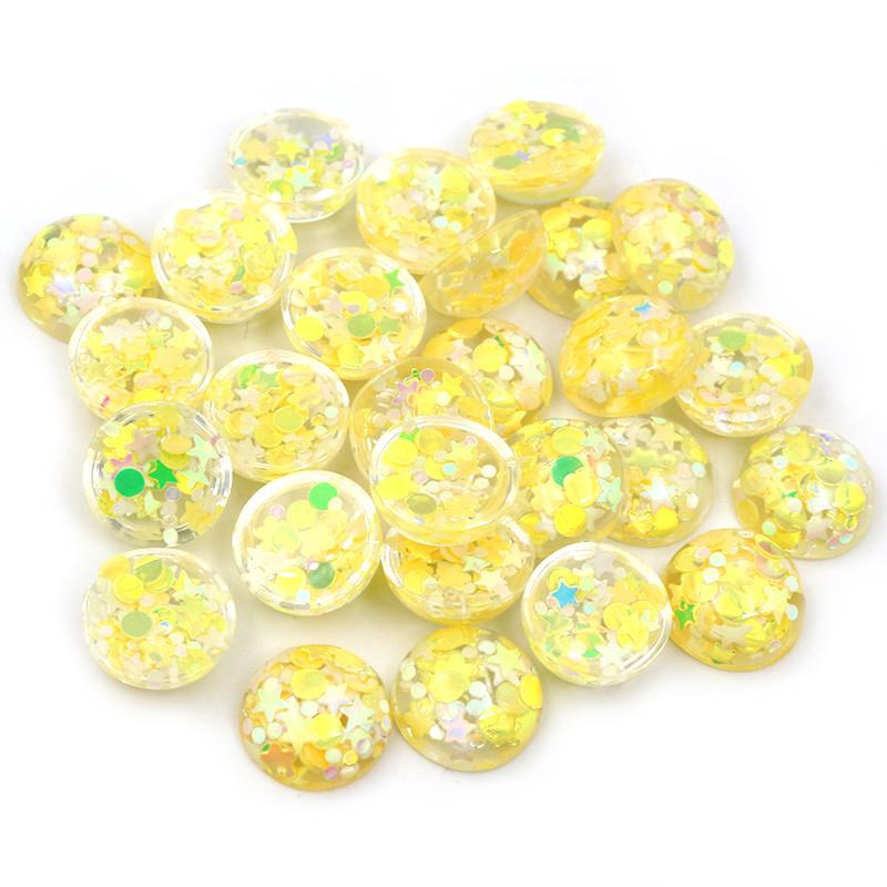 40pcs 12mm Mix Colors Star Round Moon Style Flat Back Resin Cabochon For Bracelet Earrings Accessories