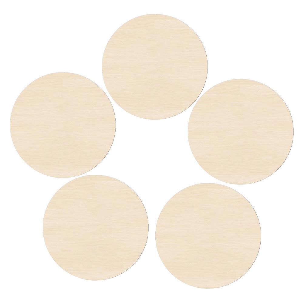 5Pcs Unfinished Round Wood Circles Natural Wood Blanks for Crafts DIY Painting Graffiti School Projects Door Hanger Craft Boards