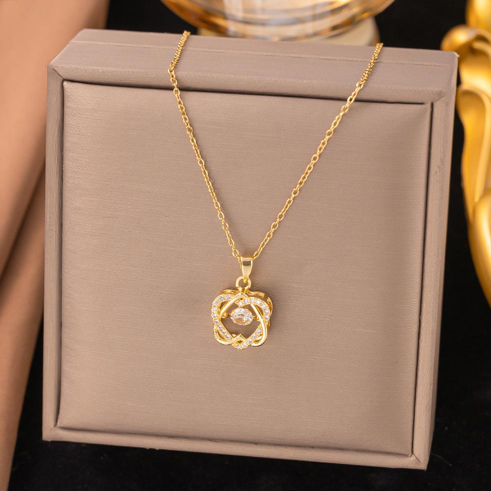 

Корейская мода темперамент циркон любовь кулон ожерелье для женщин