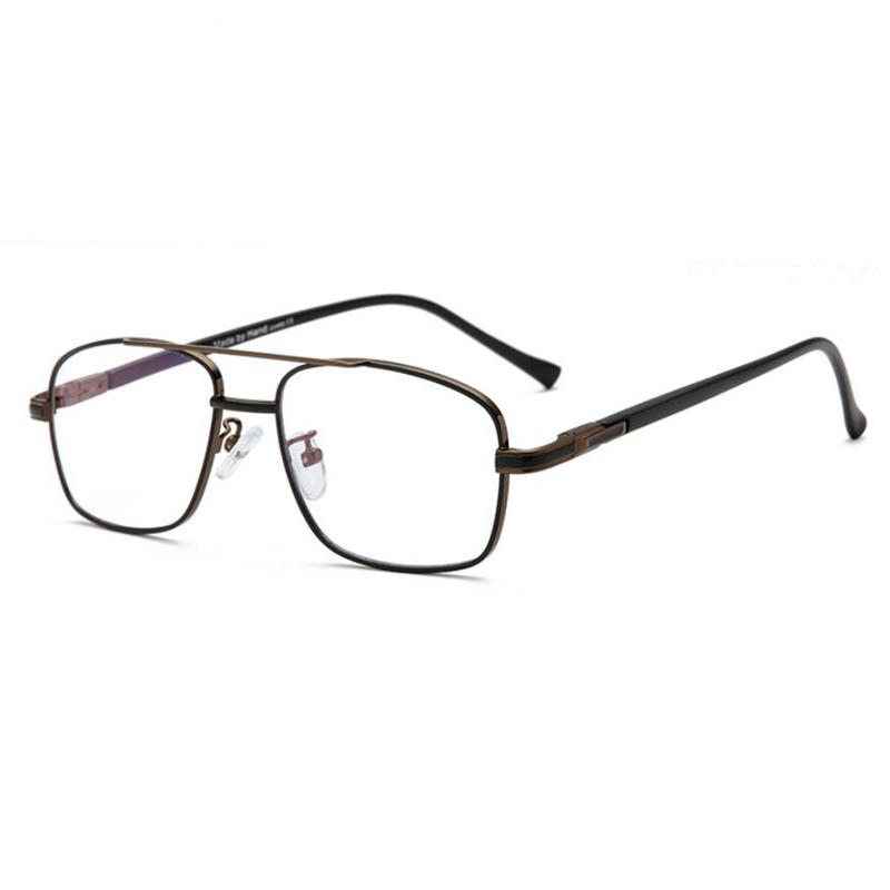 Double Beam Anti-Blue Light Square Nearsighted Glasses Women Men Metal Spring Hinge Prescription Spectacles 0 -0.5 -0.75 To -6.0