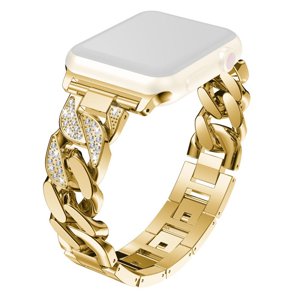 

For Apple Watch 10 46mm/Ultra 2/Ultra 49mm/9 8 7 45mm/SE (2023) SE (2022) SE 6 5 4 44mm/3 2 1 42mm Metal Watch Strap Gold