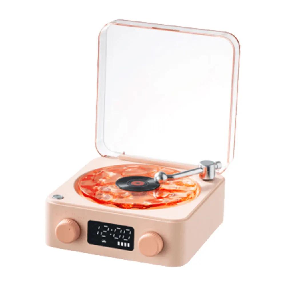 Portable CD Player Bluetooth Speaker Retro Turntable Speaker Support CD BT USB 3.5mm AUX Desktop CD Player for Phone Desktop PC