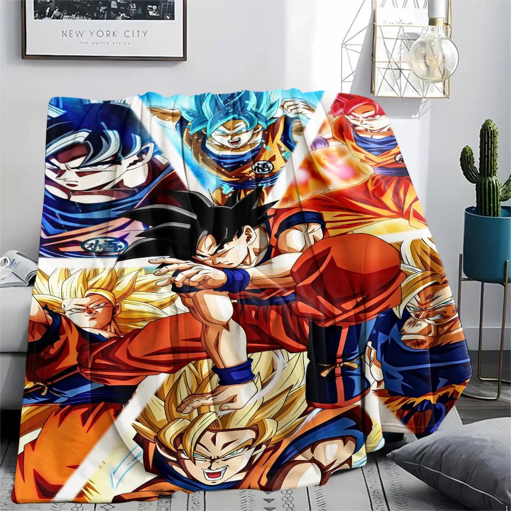 Goku Dragon Ball pattern Flannel Blanket, High quality Comfortable for All Seasons, Home Decor, Warmth and Comfort, Perfect for Gifts.