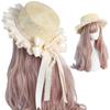 [Ligwon] Lolita Hat, Straw Hat, Boater Hat, Hair Accessory, Lolita, Parent & Child, Adult & Child Sizes, Mori-gar, Gothic Lolita, Cute, Lace,